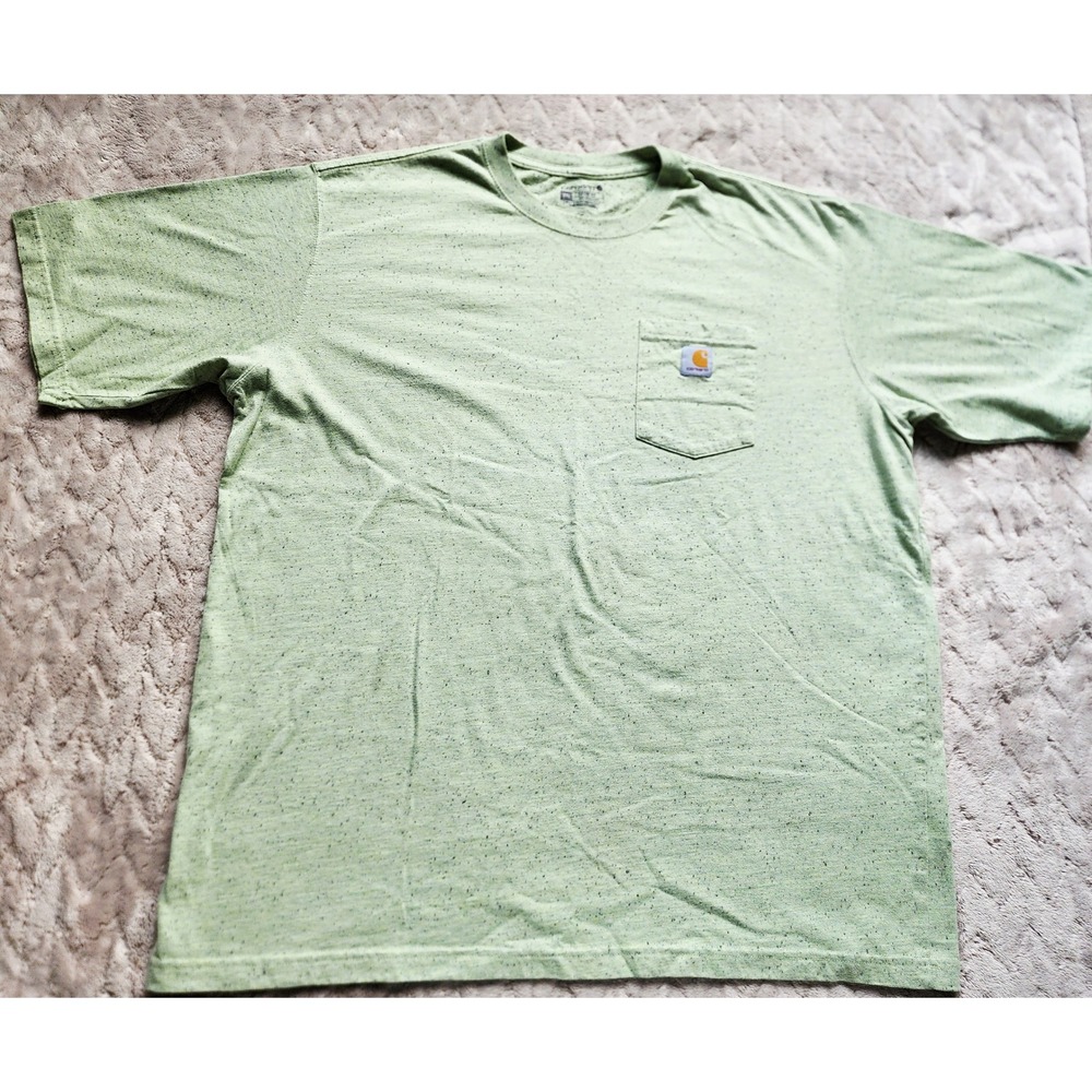 Carhartt Mens 2XL Loose Fit Short Sleeve Pocket T-Shirt Green Heather Speckle